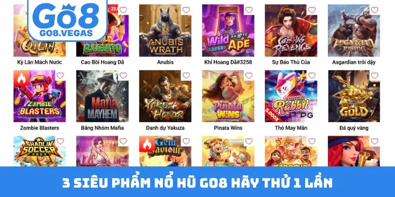 3 siêu phẩm nổ hũ GO8 hãy thử 1 lần