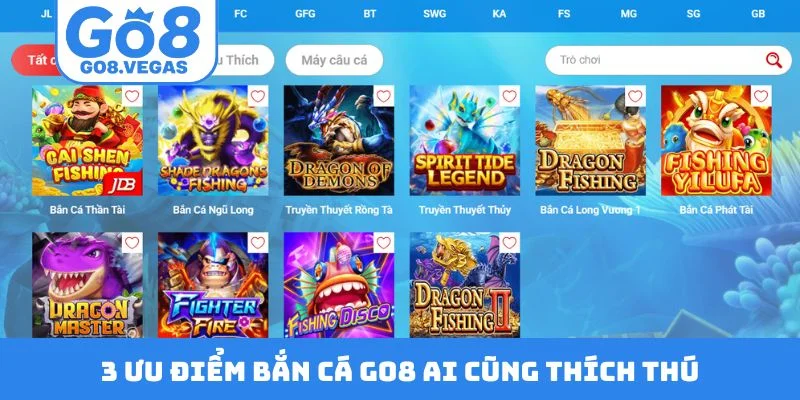 3 ưu điểm bắn cá GO8 ai cũng thích thú