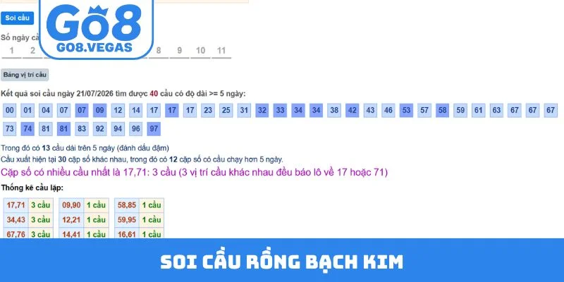 Soi cầu Rồng Bạch Kim